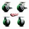 Service Caster 4 Inch Green Poly on Cast Iron Caster Set with Roller Bearings 2 Brakes 2 Rigid SCC-20S420-PUR-GB-TLB-2-R-2 - alternate 6